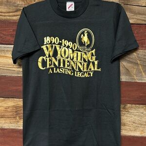 Jerzees Black and Gold Wyoming Centennial T-Shirt